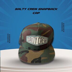 Salty Crew Camo Snapback Hat Adjustable Mesh Back Mens/Womens 64% Polyester 36%